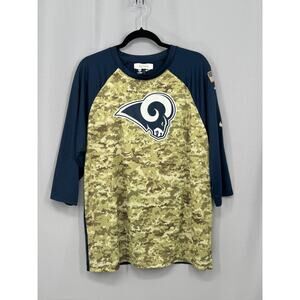 Los Angeles Rams Shirt Mens XL NFL Football Salute Service Nike Dri Fit Camo Tee